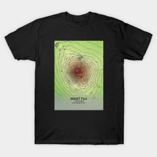 Mount Fuji Topographic Map T-Shirt